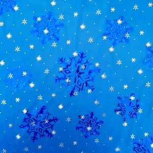 Holiday Blue and Silver Snowflake Fabric